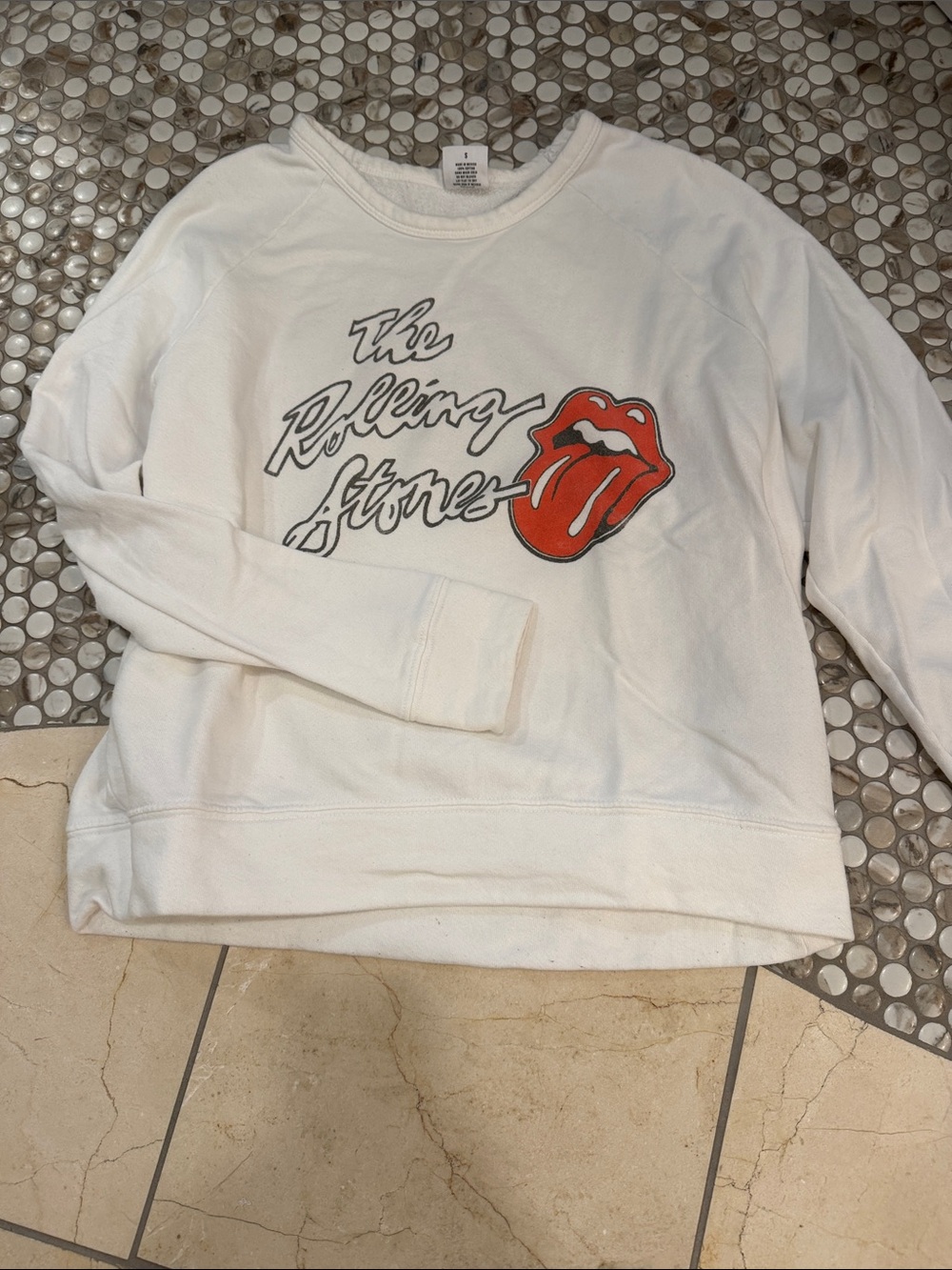 The Rolling Stones White Graphic Pullover Sweatshirt